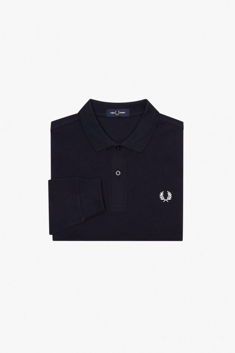 Fred Perry Shirt Fred Perry M6006 Hombre Azul Marino Blancas | QCLUV79017