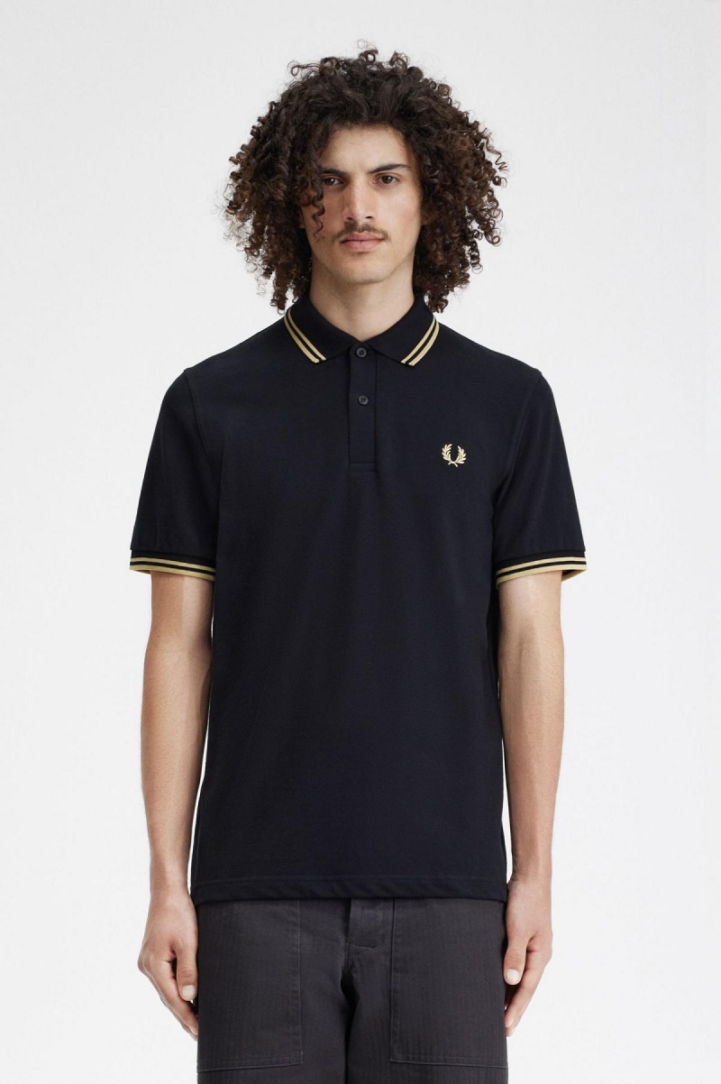 Fred Perry Shirt Fred Perry Shanghai M12 Hombre Negras | BCLSD58064