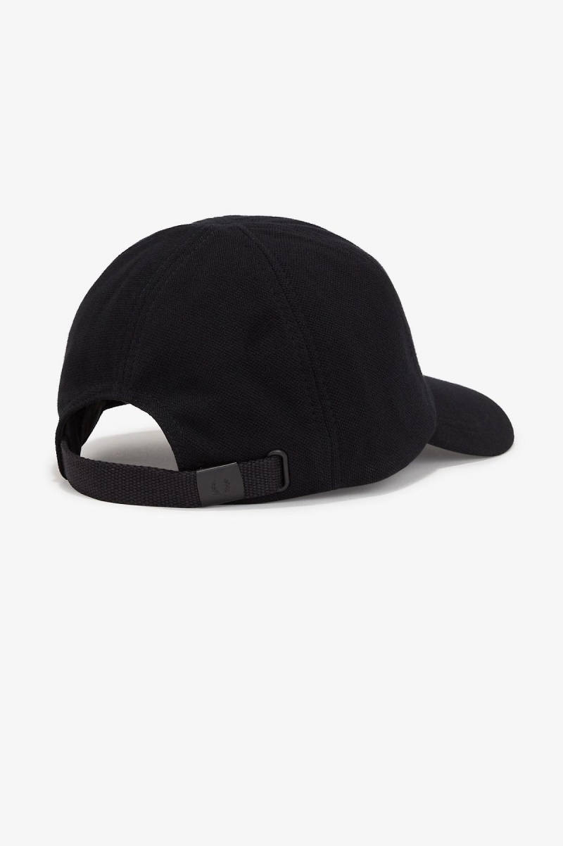 Gorra Fred Perry Classic Piqué Accessories Negras Blancas | ZCLMJ60682