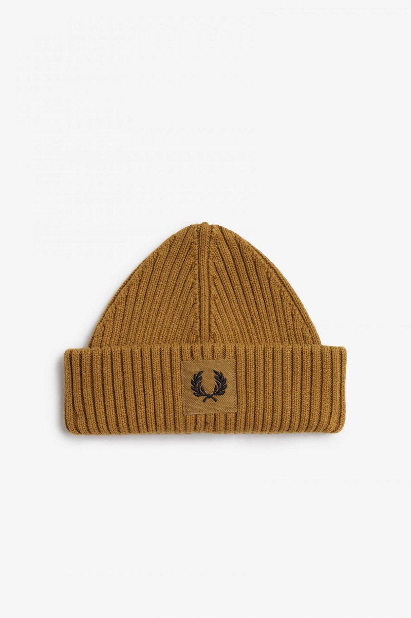 Gorro Fred Perry Branded Patch Acanalado Accessories Verde Menta Negras | YCLGT82340