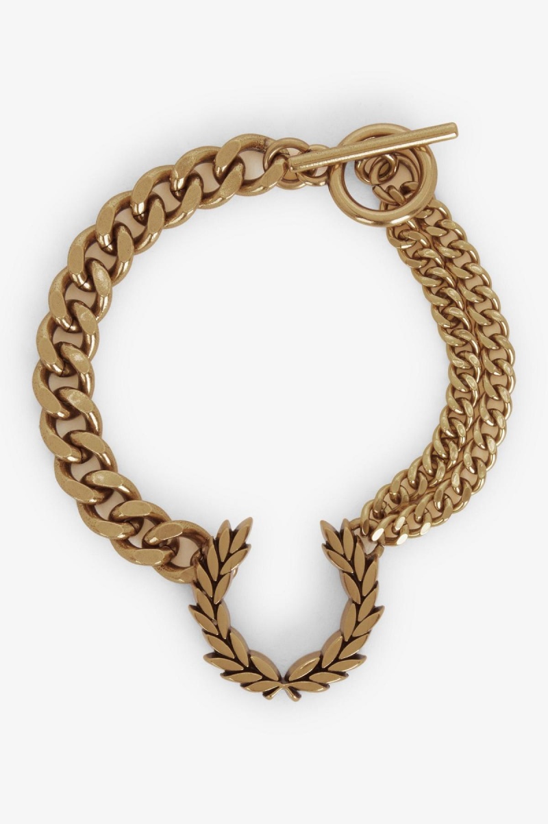 Joyería Fred Perry Double Chain Laurel Wreath Bracelet Accessories Doradas | LCLTR94965