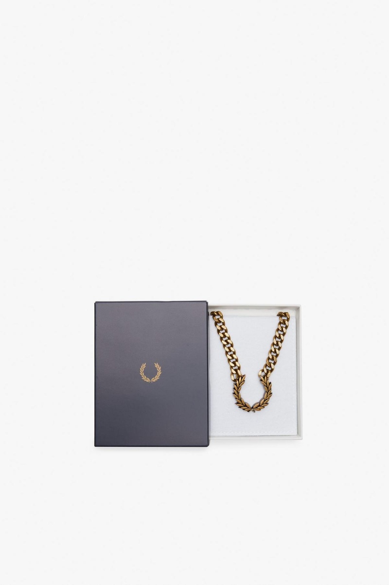 Joyería Fred Perry Fornido Laurel Wreath Necklace Accessories Doradas | YCLGT34270