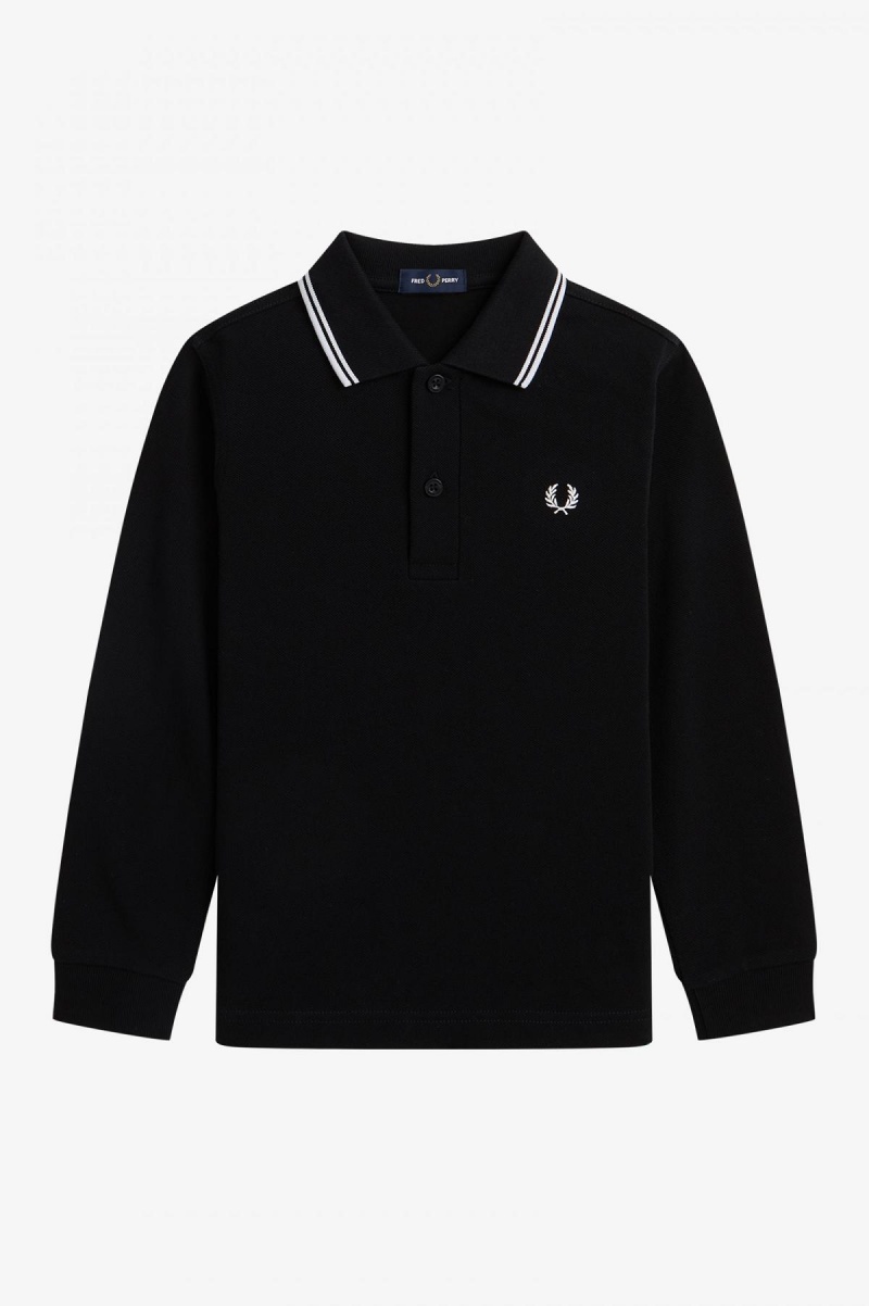 Niños Fred Perry Kids Long Sleeve Twin Tipped Accessories Negras Blancas Blancas | QCLUV46085