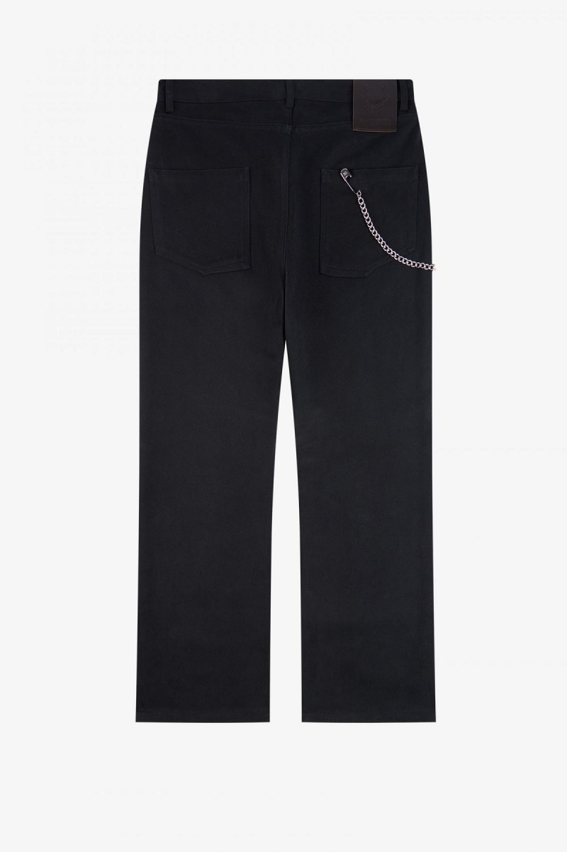 Pantalones Fred Perry Brushed Denim Trousers Hombre Negras | DCLKV12537