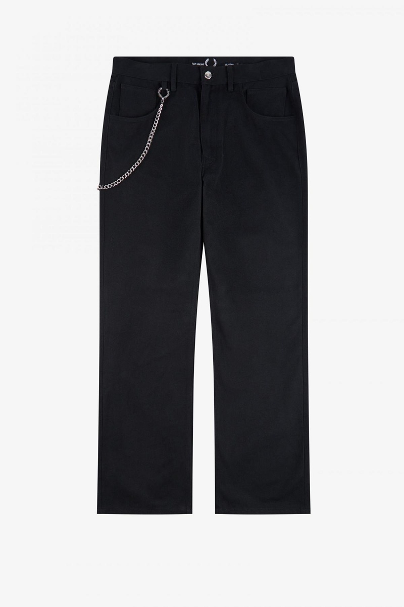 Pantalones Fred Perry Brushed Denim Trousers Hombre Negras | DCLKV12537