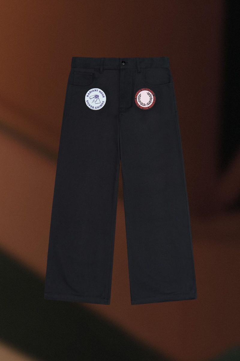 Pantalones Fred Perry Patch Detail Denim Trousers Hombre Negras | ZCLMJ61292