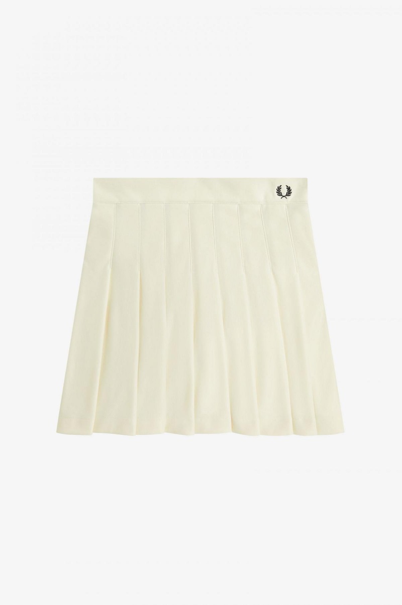 Pantalones Fred Perry Plisado Tenis Mujer Ecru | XCLBH63665