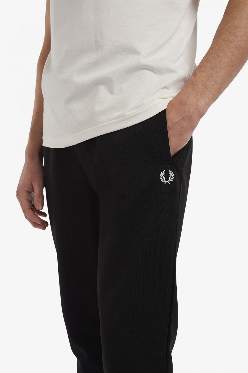 Pantalones Fred Perry Reverse Tricot Pista Pants Hombre Negras | CLDYB74966