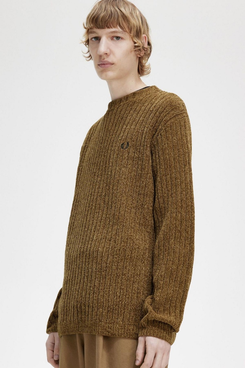 Prendas De Punto Fred Perry Chenille Rib Jumper Hombre Shaded Stone | CLJKU62946