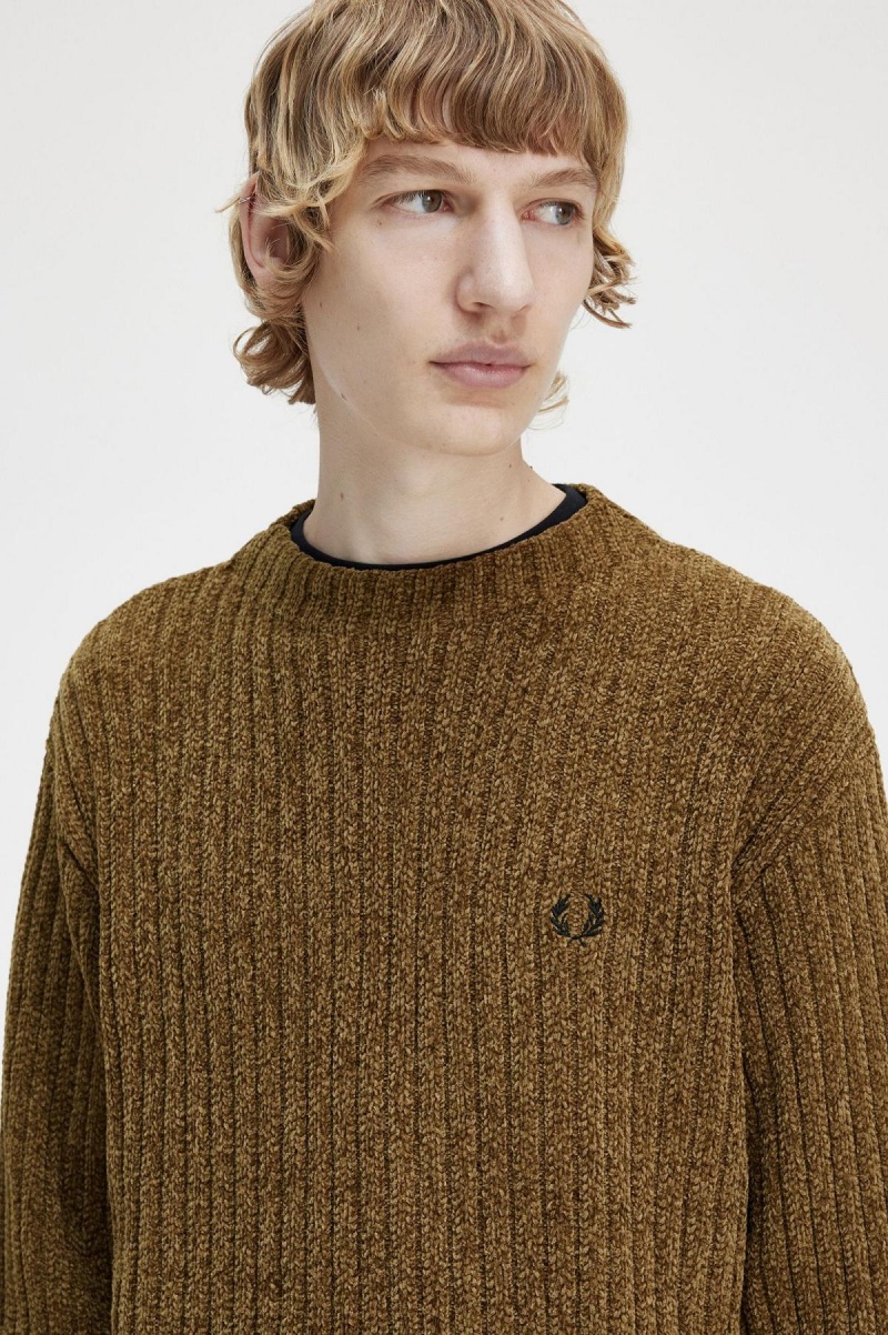 Prendas De Punto Fred Perry Chenille Rib Jumper Hombre Shaded Stone | CLJKU62946