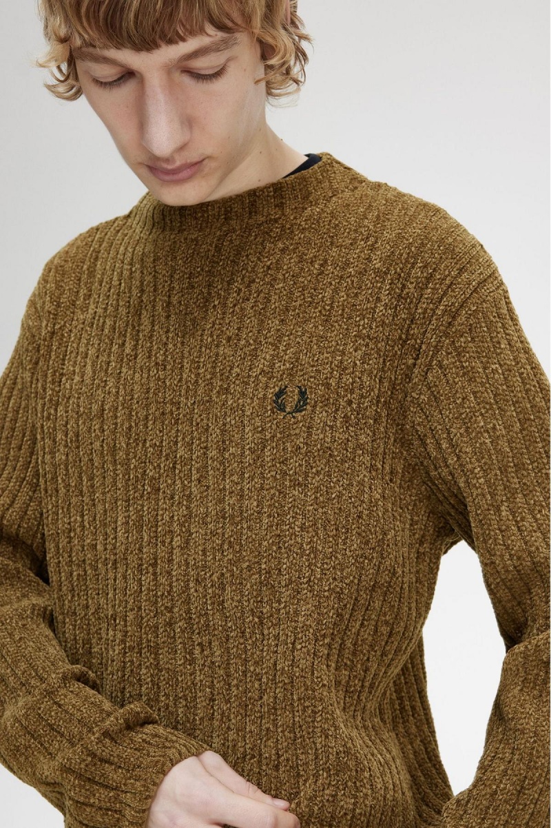 Prendas De Punto Fred Perry Chenille Rib Jumper Hombre Shaded Stone | CLJKU62946