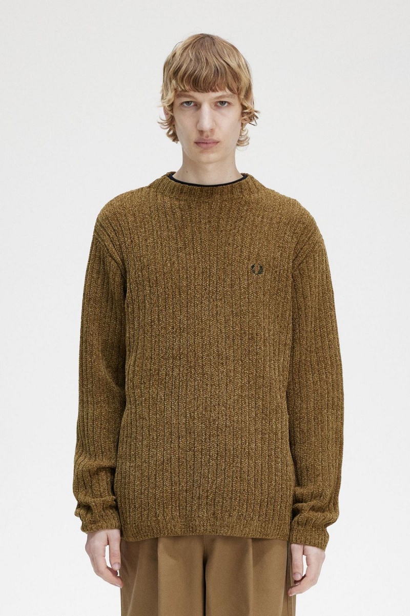 Prendas De Punto Fred Perry Chenille Rib Jumper Hombre Shaded Stone | CLJKU62946