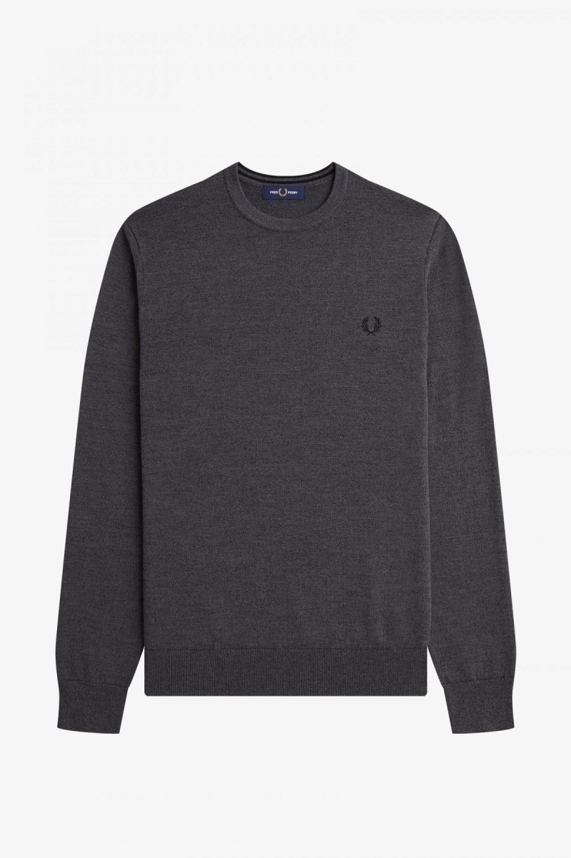 Prendas De Punto Fred Perry Classic Crew Neck Jumper Hombre Gris Oscuro | YCLGT13329