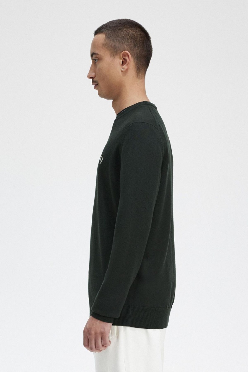 Prendas De Punto Fred Perry Classic Crew Neck Jumper Hombre Verde | DCLVO52485