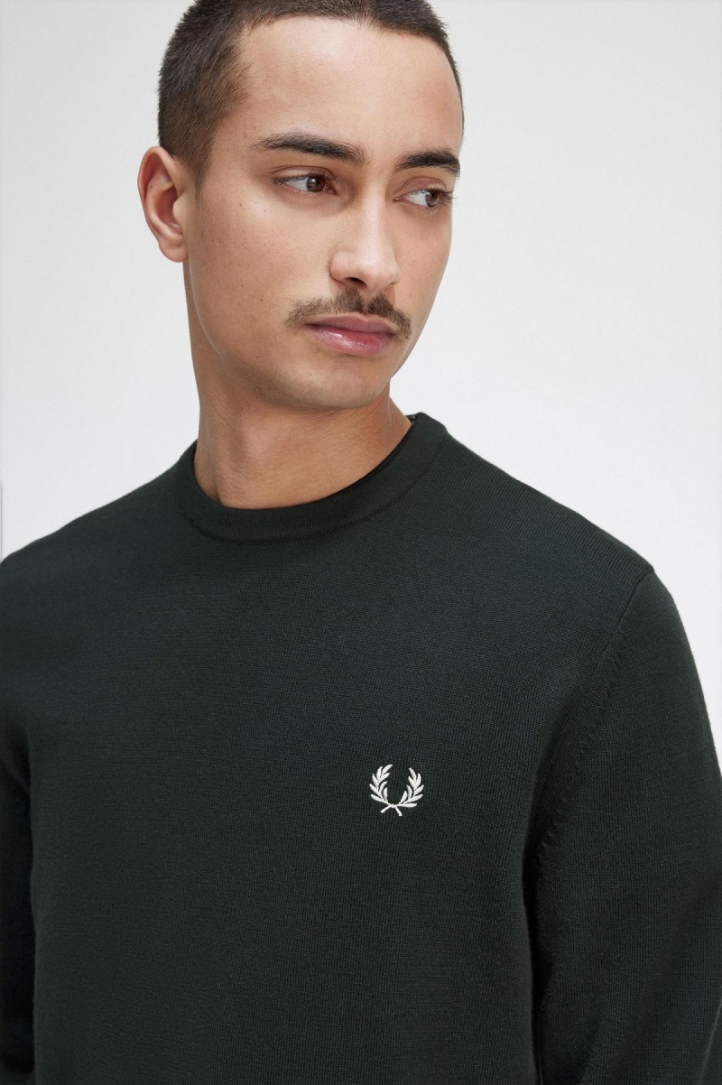 Prendas De Punto Fred Perry Classic Crew Neck Jumper Hombre Verde | DCLVO52485