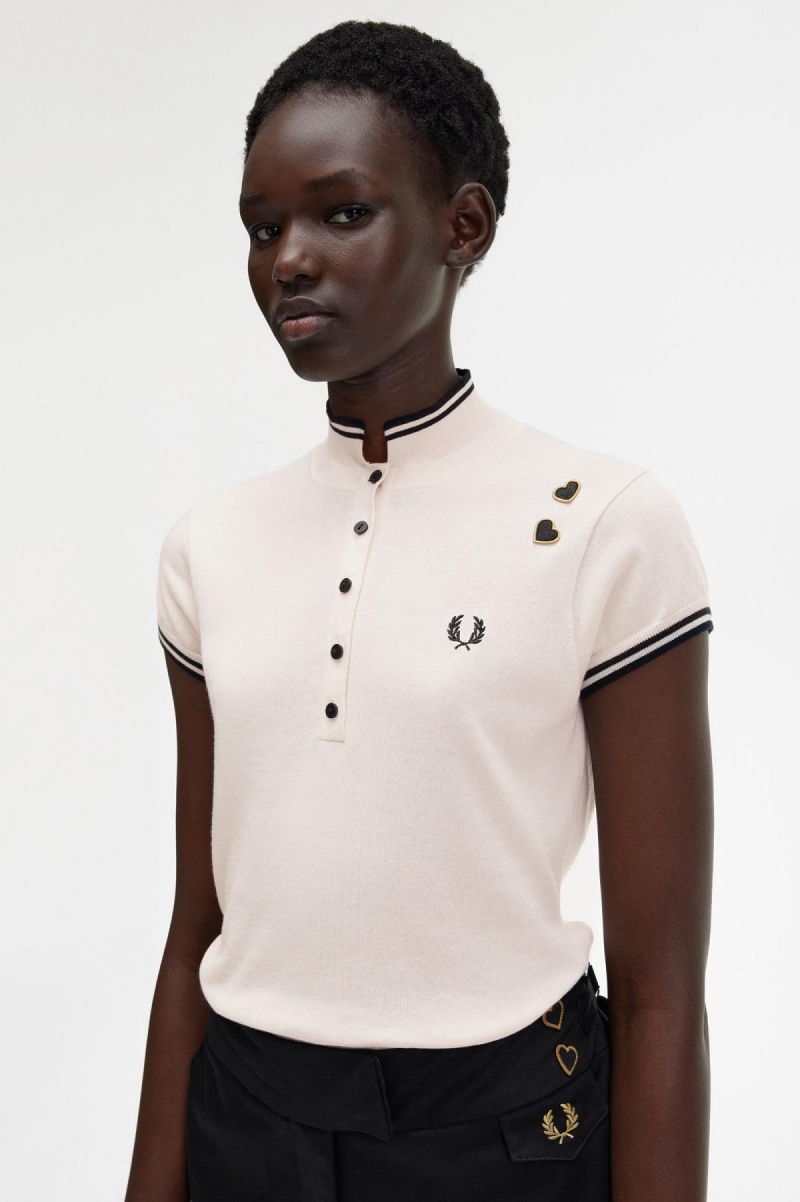 Prendas De Punto Fred Perry De Punto Shirt Mujer Rosas | CLXBR83372