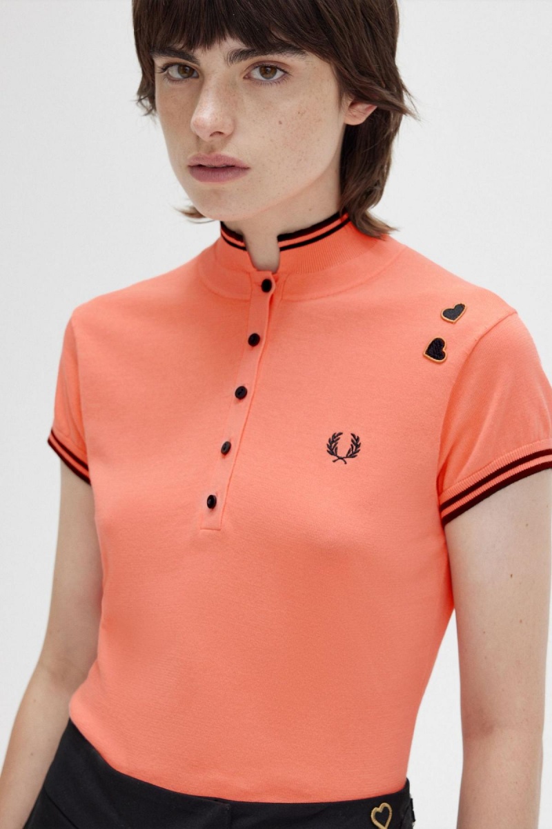 Prendas De Punto Fred Perry De Punto Shirt Mujer Coral | CLCVG71572