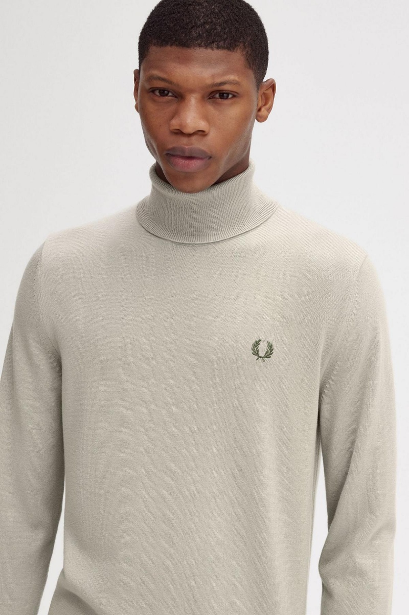 Prendas De Punto Fred Perry Roll Neck Jumper Hombre Verde Menta | ECLHC24705