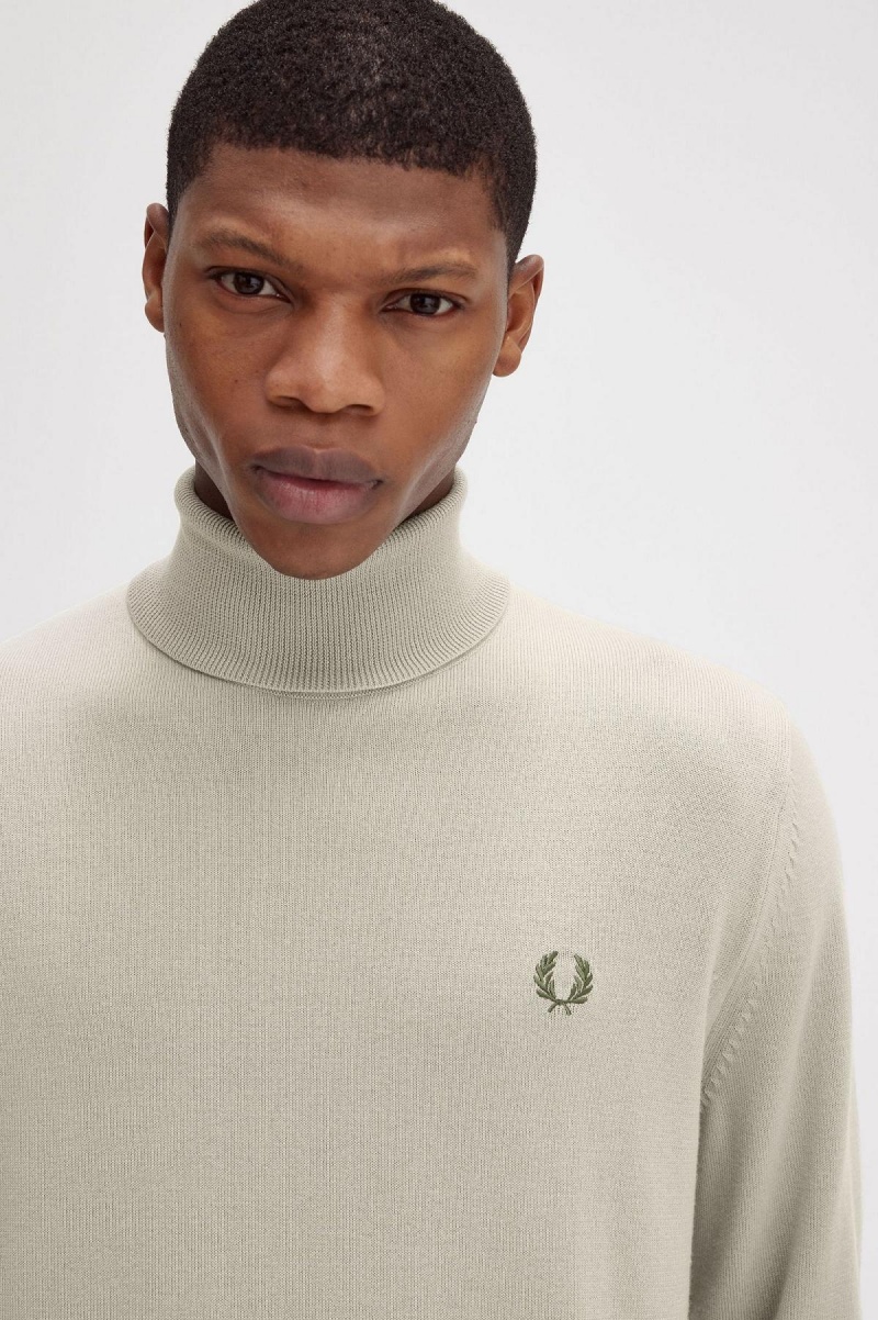 Prendas De Punto Fred Perry Roll Neck Jumper Hombre Verde Menta | ECLHC24705