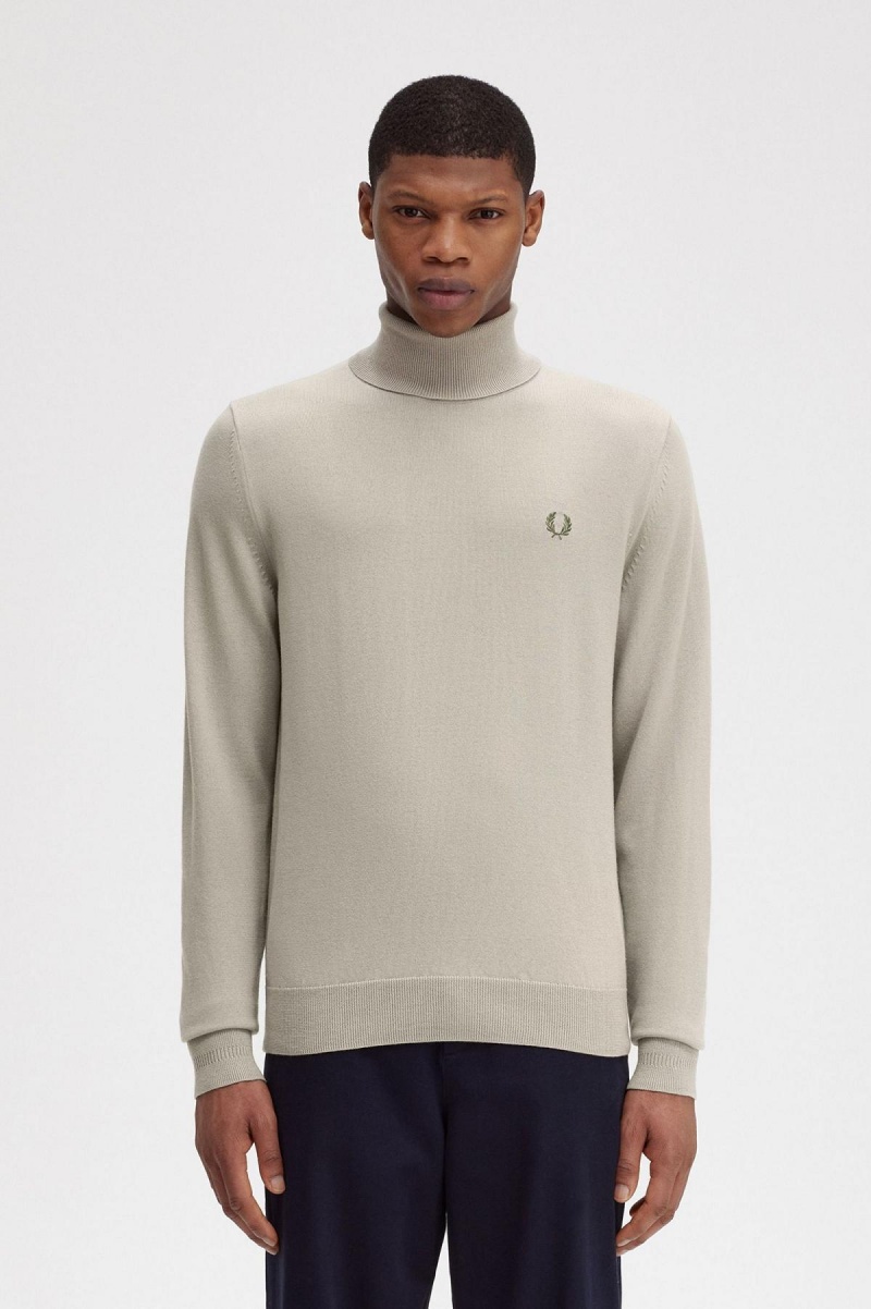 Prendas De Punto Fred Perry Roll Neck Jumper Hombre Verde Menta | ECLHC24705