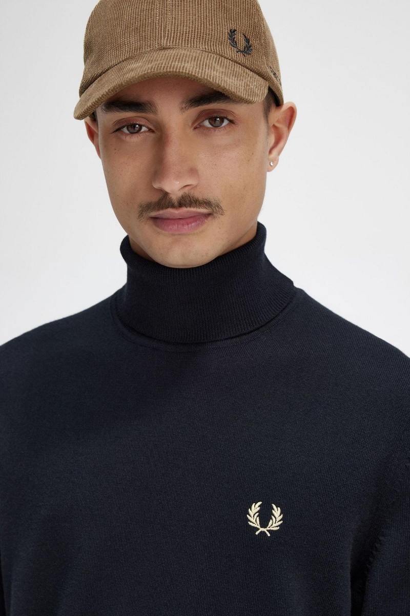 Prendas De Punto Fred Perry Roll Neck Jumper Hombre Negras | BCLSO24219