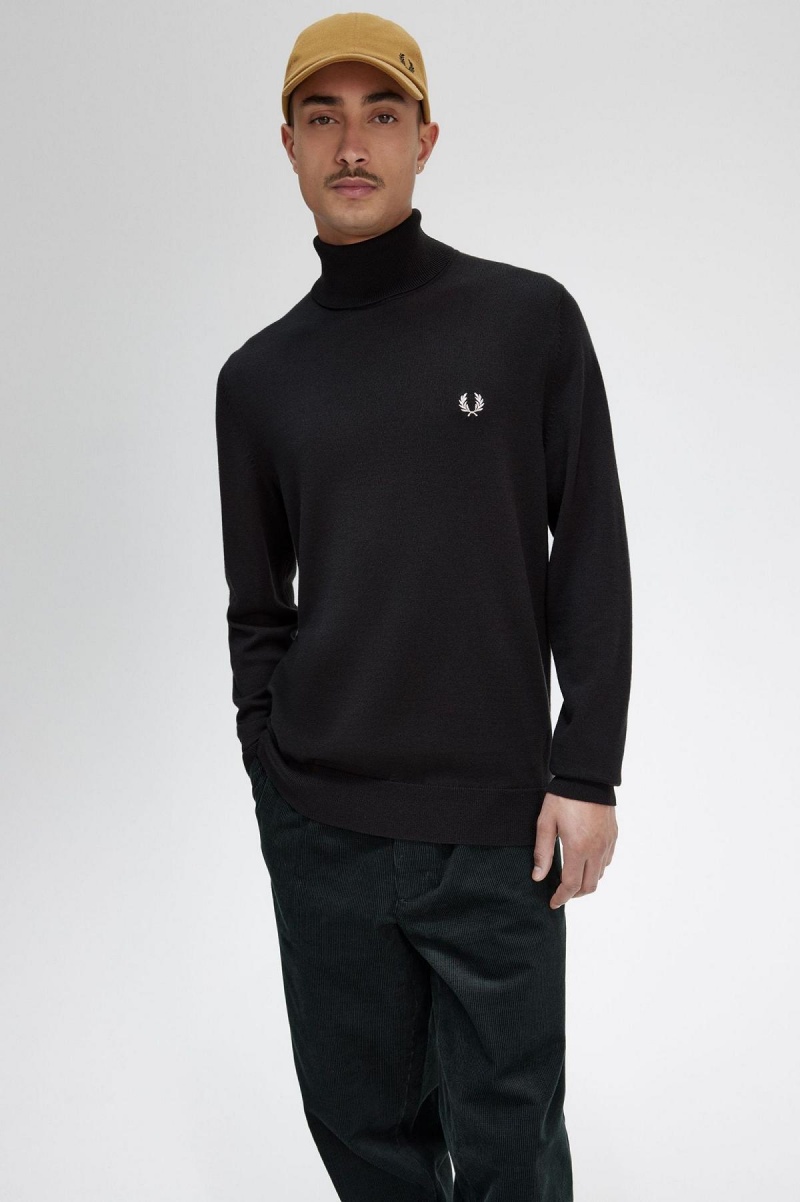 Prendas De Punto Fred Perry Roll Neck Jumper Hombre Verde | XCLGW87888