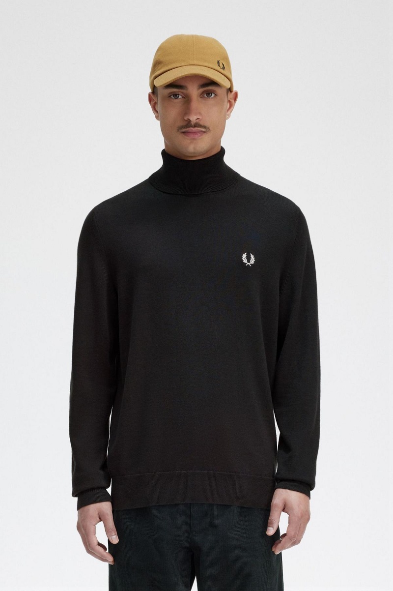 Prendas De Punto Fred Perry Roll Neck Jumper Hombre Verde | XCLGW87888