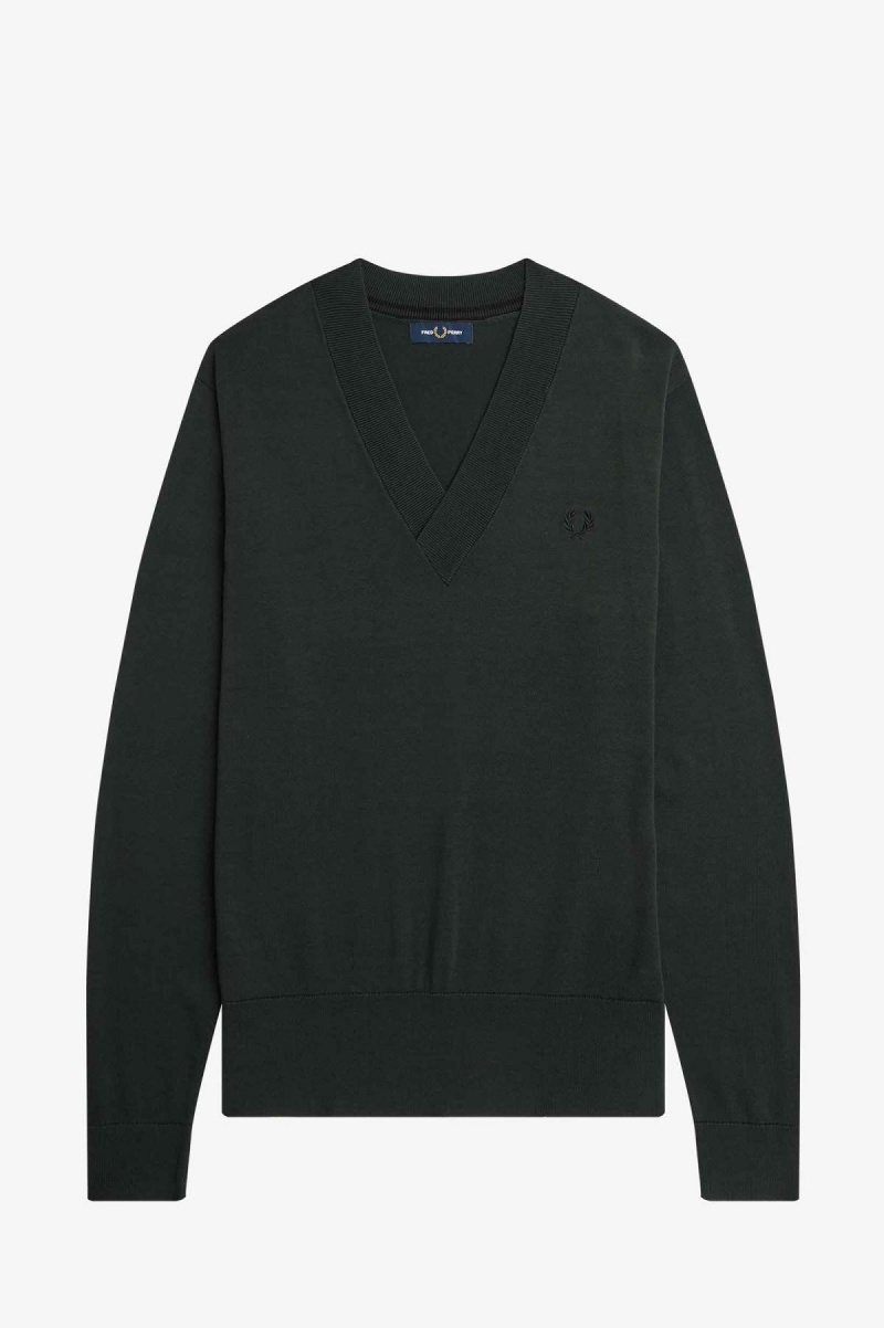 Prendas De Punto Fred Perry V-Neck Jumper Hombre Verde | CLQCS20086