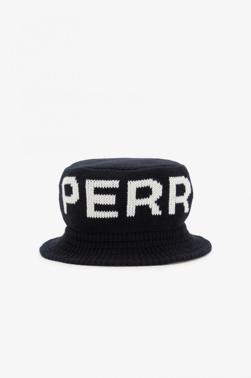 Sombrero Fred Perry De Punto Bucket Accessories Negras Blancas | CLCIF67118