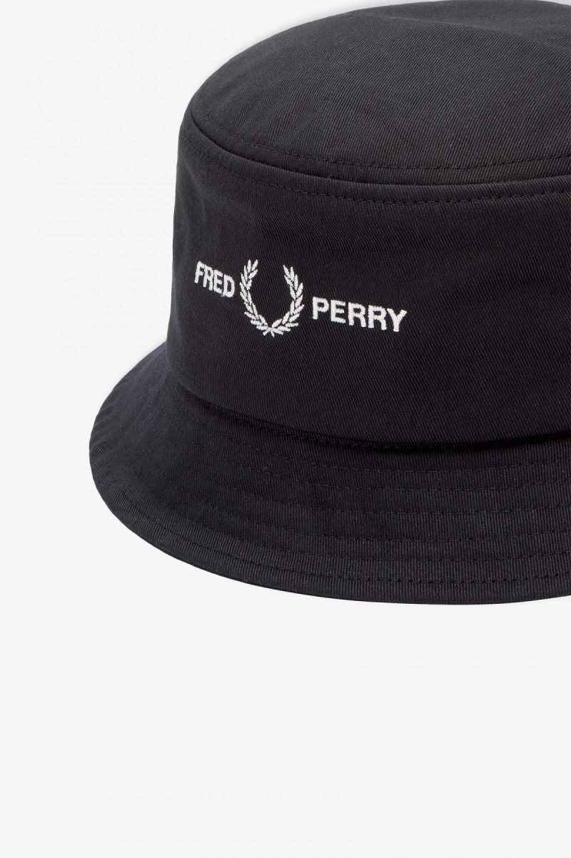 Sombrero Fred Perry Twill Estampadas Branding Bucket Accessories Negras | ZCLNQ48623