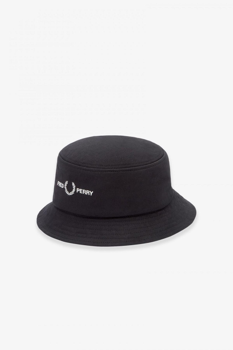 Sombrero Fred Perry Twill Estampadas Branding Bucket Accessories Negras | ZCLNQ48623