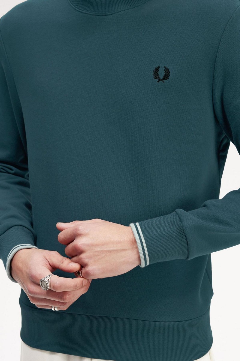 Sudaderas Fred Perry Crew Neck Hombre Azules | DCLVO22105