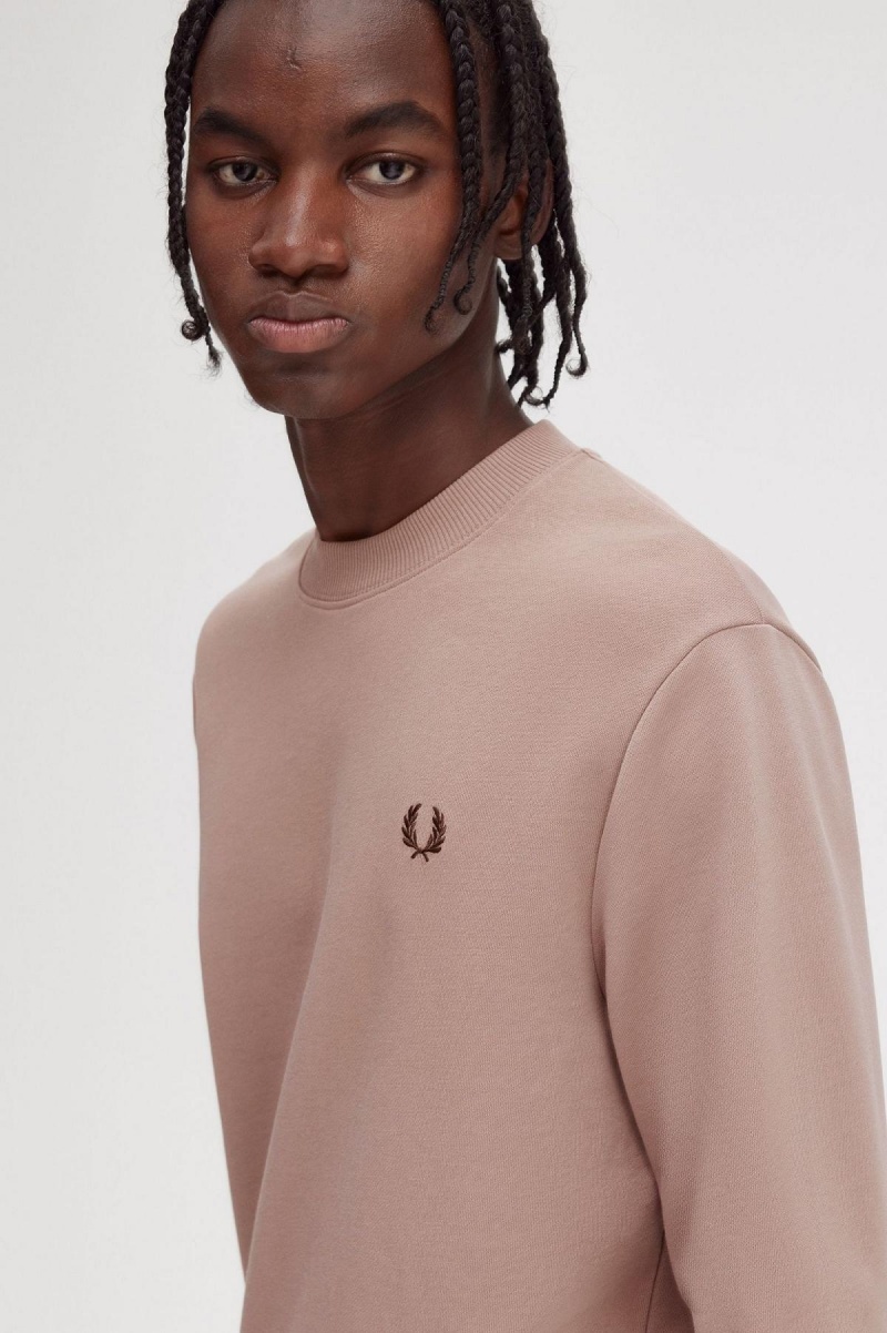 Sudaderas Fred Perry Crew Neck Hombre Rosas Oscuro | CLXBR35523