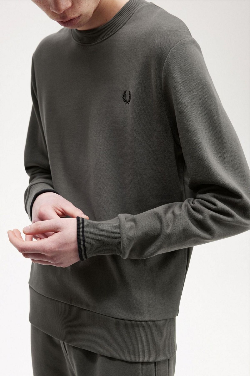 Sudaderas Fred Perry Crew Neck Hombre Verde | CLCIF74820