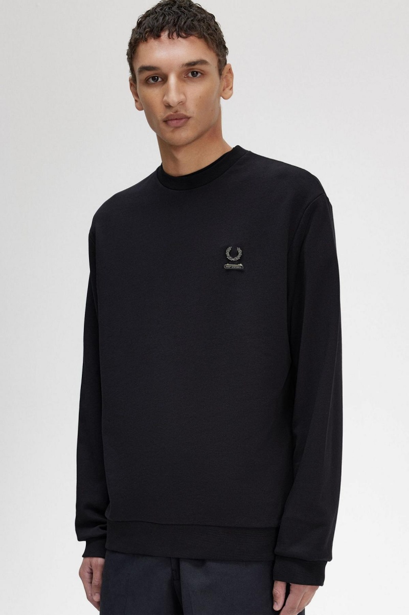 Sudaderas Fred Perry Embroidered Hombre Negras | PCLQX32701