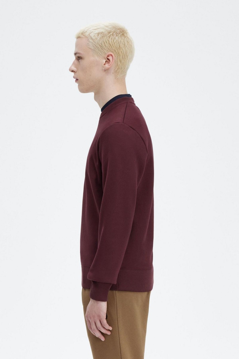 Sudaderas Fred Perry Embroidered Hombre Oxblood | GCLEC29647