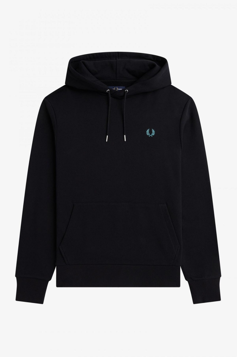 Sudaderas Fred Perry Rave Estampadas Encapuchado Hombre Negras | CLXMI98338