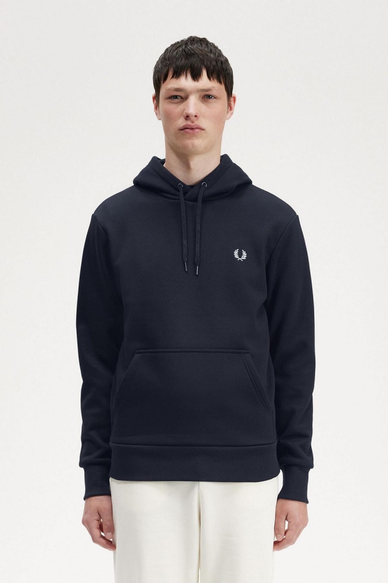 Sudaderas Fred Perry Tape Detail Encapuchado Hombre Azul Marino | CLEGJ71735