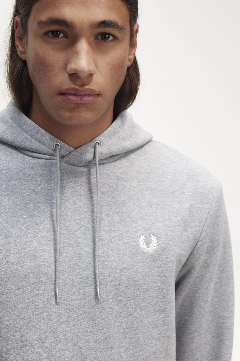 Sudaderas Fred Perry Tipped Encapuchado Hombre Steel Marl | FCLUI93597