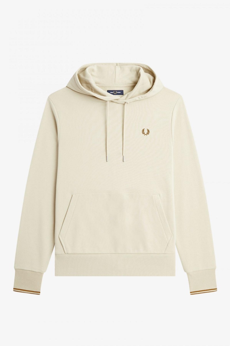 Sudaderas Fred Perry Tipped Encapuchado Hombre Oatmeal | ACLDF48028