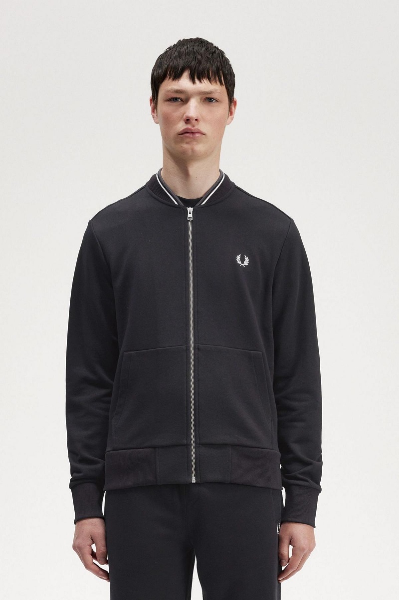 Sudaderas Fred Perry Zip Through Hombre Negras | CLNEJ82409