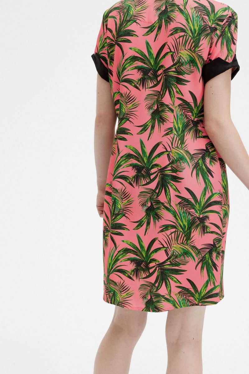 Vestido Fred Perry Palm Print Shirt Mujer Coral | CLNZX14447