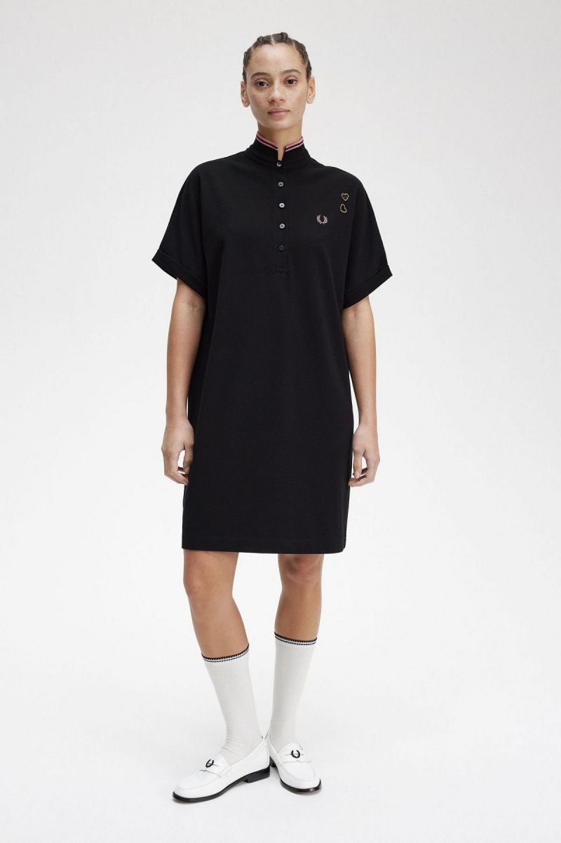 Vestido Fred Perry Tipped Piqué Shirt Mujer Negras | CLICD79016