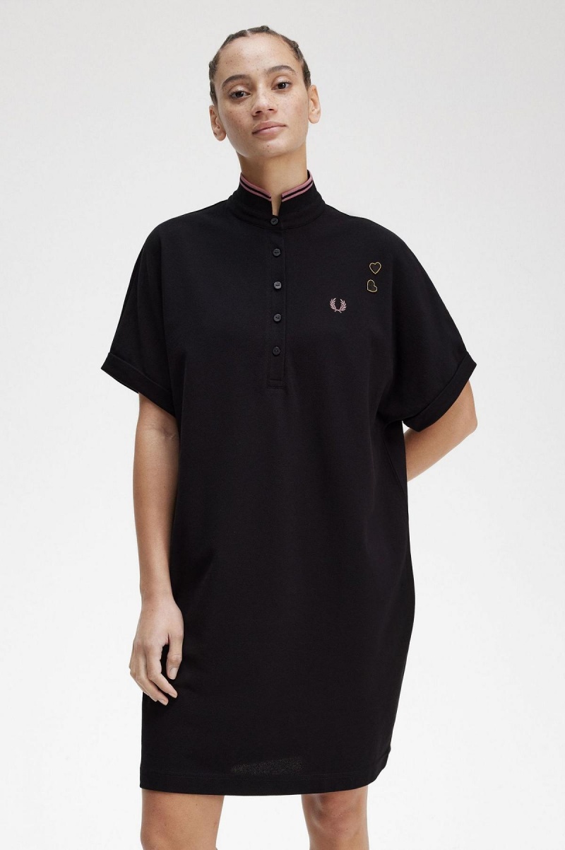 Vestido Fred Perry Tipped Piqué Shirt Mujer Negras | CLICD79016