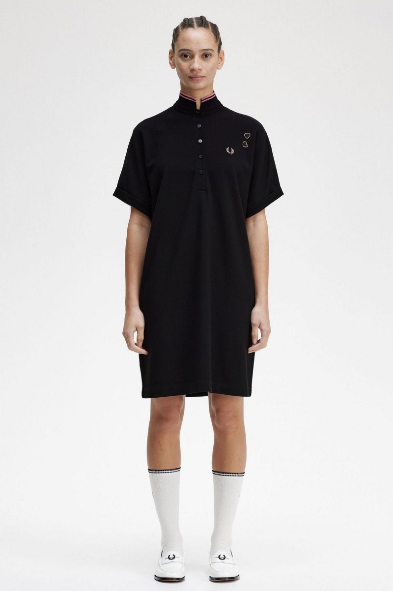 Vestido Fred Perry Tipped Piqué Shirt Mujer Negras | CLICD79016