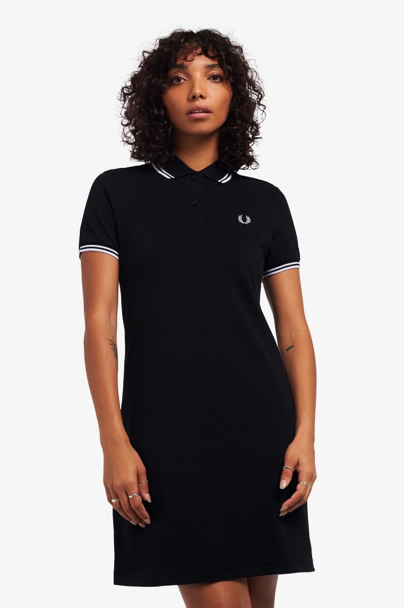 Vestido Fred Perry Twin Tipped Fred Perry Mujer Negras | CLQCS23125