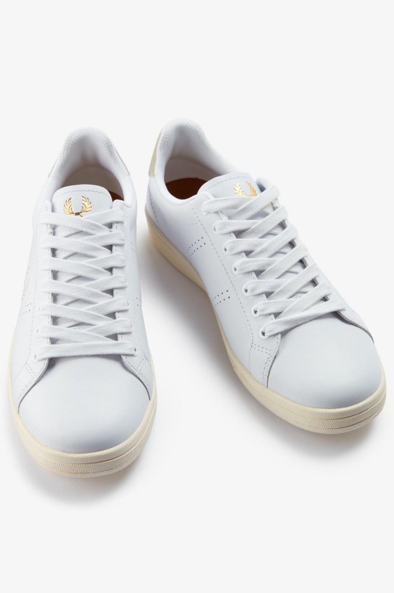 Zapatos Fred Perry B721 Hombre Blancas Verde Menta | UCLTG13265