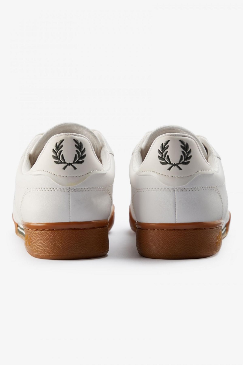 Zapatos Fred Perry B722 Hombre Blancas Verde | QCLUV15288