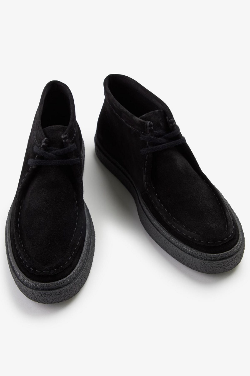 Zapatos Fred Perry Dawson Mid Hombre Negras | CLXMI24380