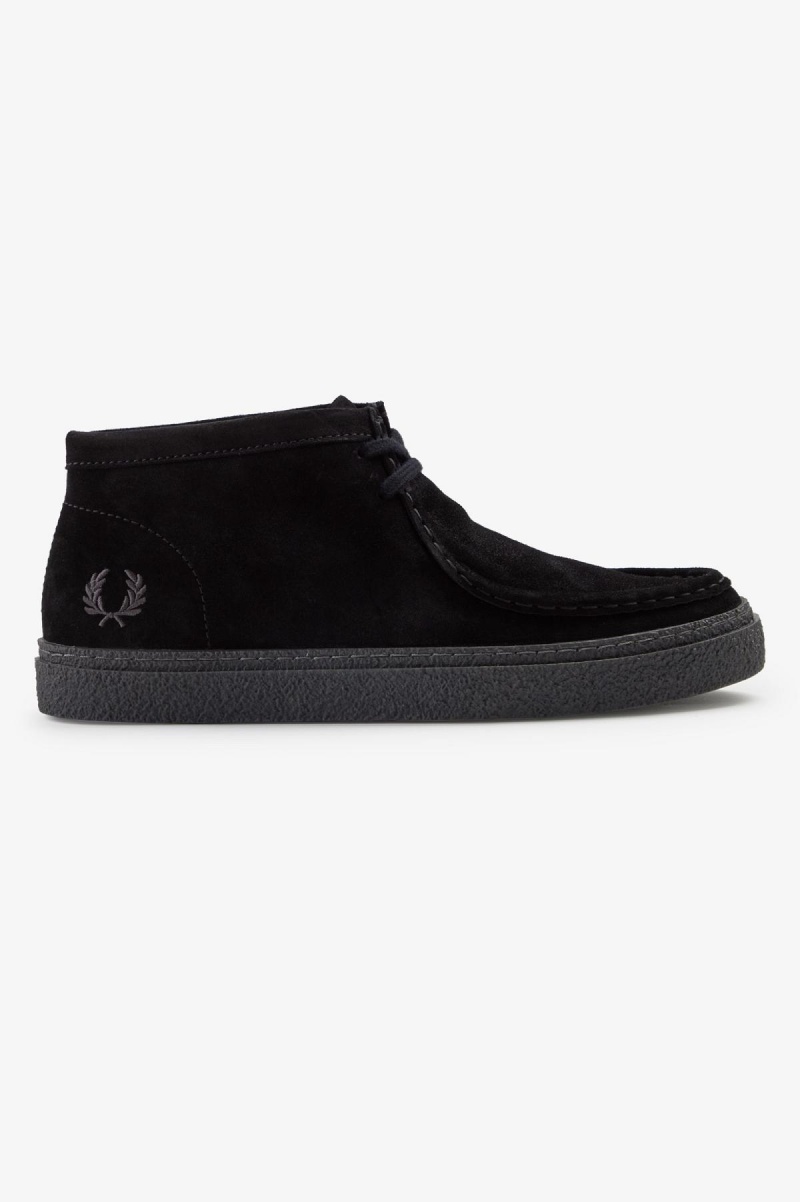 Zapatos Fred Perry Dawson Mid Hombre Negras | CLXMI24380